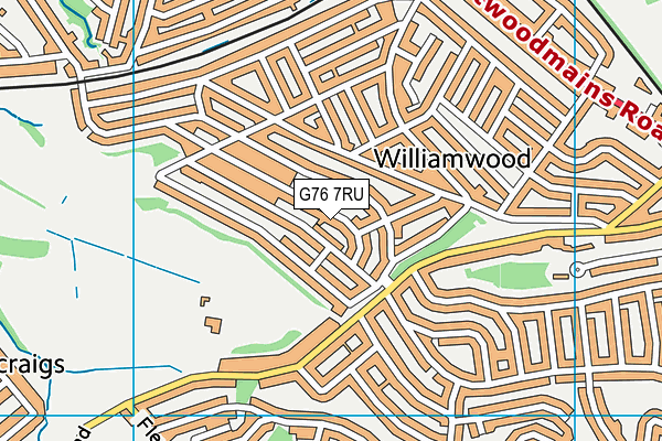 G76 7RU map - OS VectorMap District (Ordnance Survey)