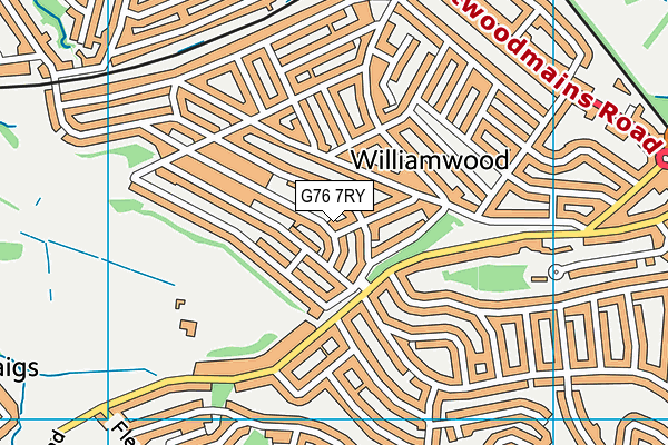 G76 7RY map - OS VectorMap District (Ordnance Survey)