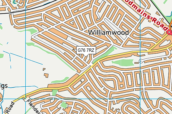 G76 7RZ map - OS VectorMap District (Ordnance Survey)