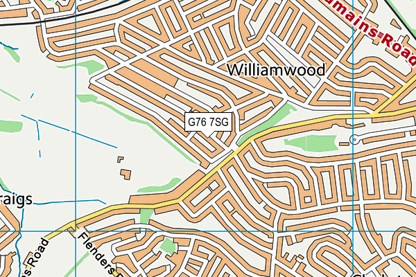 G76 7SG map - OS VectorMap District (Ordnance Survey)