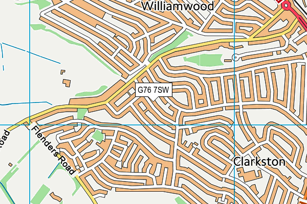G76 7SW map - OS VectorMap District (Ordnance Survey)