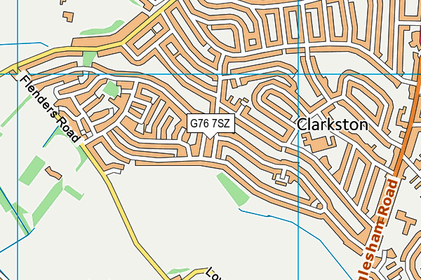 G76 7SZ map - OS VectorMap District (Ordnance Survey)