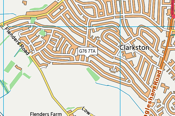 G76 7TA map - OS VectorMap District (Ordnance Survey)