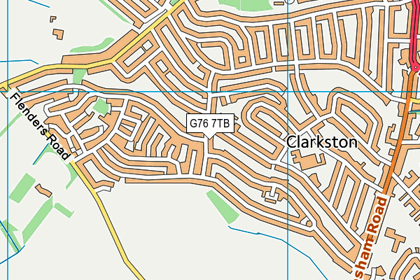 G76 7TB map - OS VectorMap District (Ordnance Survey)