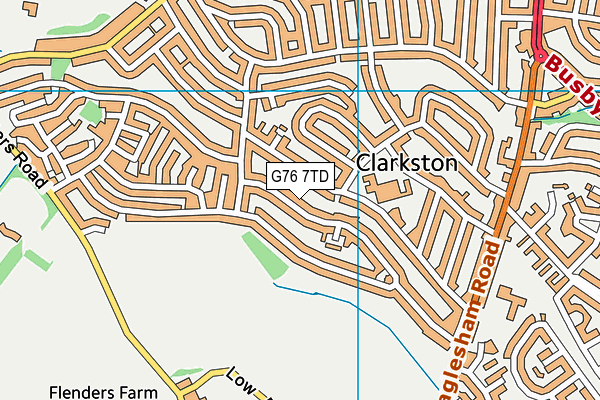 G76 7TD map - OS VectorMap District (Ordnance Survey)