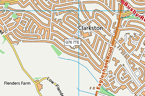 G76 7TE map - OS VectorMap District (Ordnance Survey)