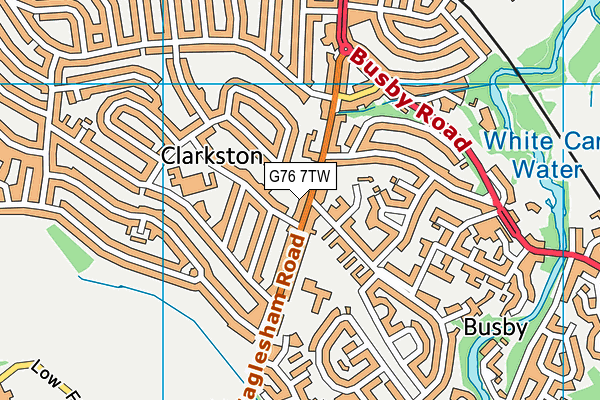 G76 7TW map - OS VectorMap District (Ordnance Survey)