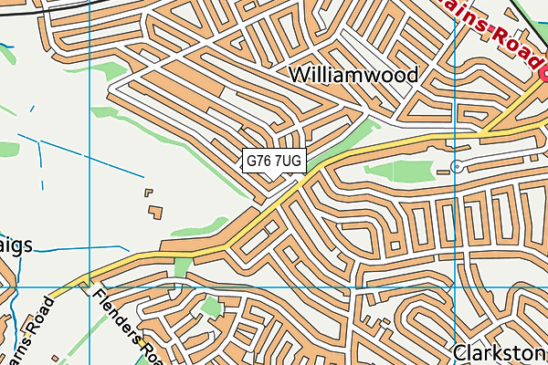 G76 7UG map - OS VectorMap District (Ordnance Survey)