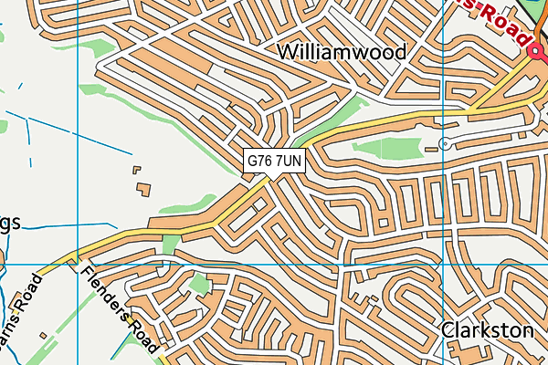 G76 7UN map - OS VectorMap District (Ordnance Survey)