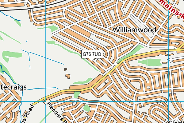 G76 7UQ map - OS VectorMap District (Ordnance Survey)