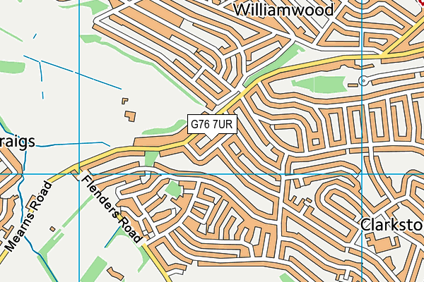 G76 7UR map - OS VectorMap District (Ordnance Survey)
