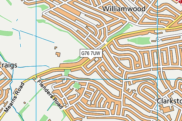 G76 7UW map - OS VectorMap District (Ordnance Survey)