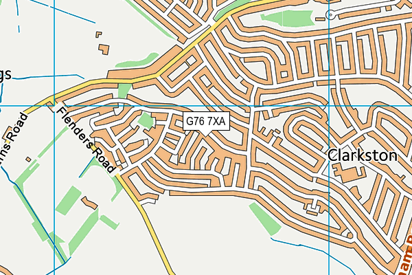 G76 7XA map - OS VectorMap District (Ordnance Survey)