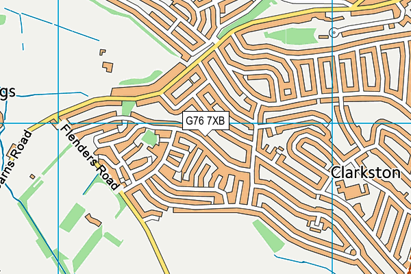 G76 7XB map - OS VectorMap District (Ordnance Survey)