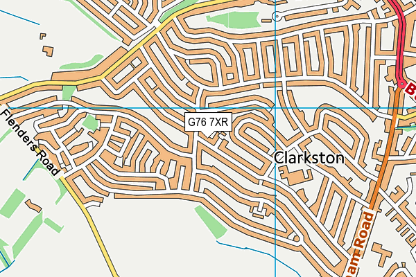 G76 7XR map - OS VectorMap District (Ordnance Survey)