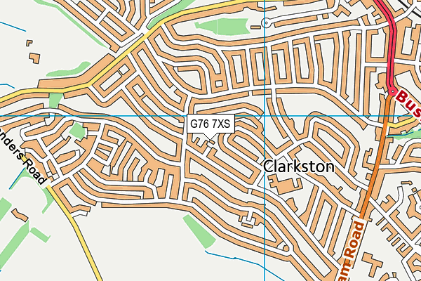 G76 7XS map - OS VectorMap District (Ordnance Survey)