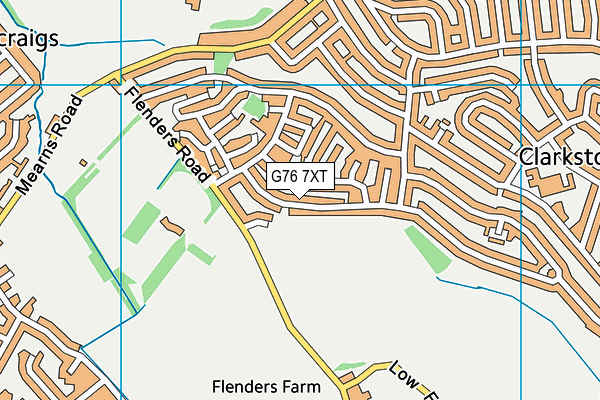 G76 7XT map - OS VectorMap District (Ordnance Survey)