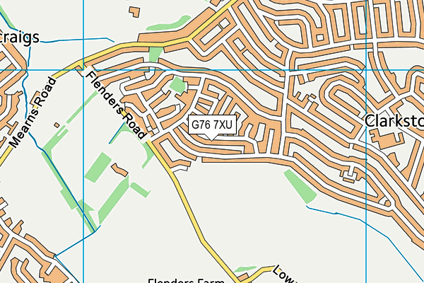 G76 7XU map - OS VectorMap District (Ordnance Survey)