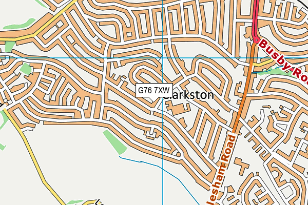 G76 7XW map - OS VectorMap District (Ordnance Survey)