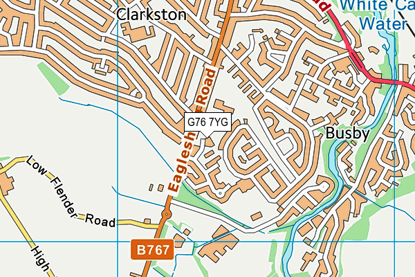 G76 7YG map - OS VectorMap District (Ordnance Survey)