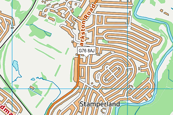 G76 8AJ map - OS VectorMap District (Ordnance Survey)