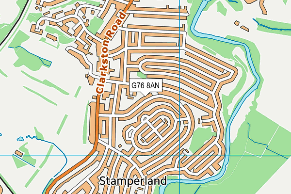 G76 8AN map - OS VectorMap District (Ordnance Survey)