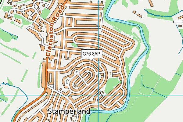 G76 8AP map - OS VectorMap District (Ordnance Survey)