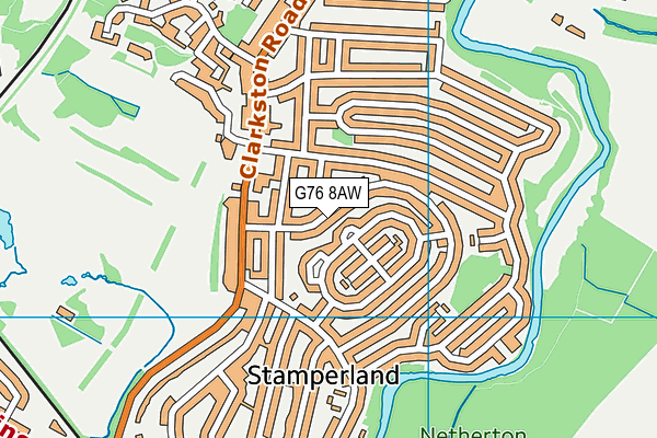 G76 8AW map - OS VectorMap District (Ordnance Survey)