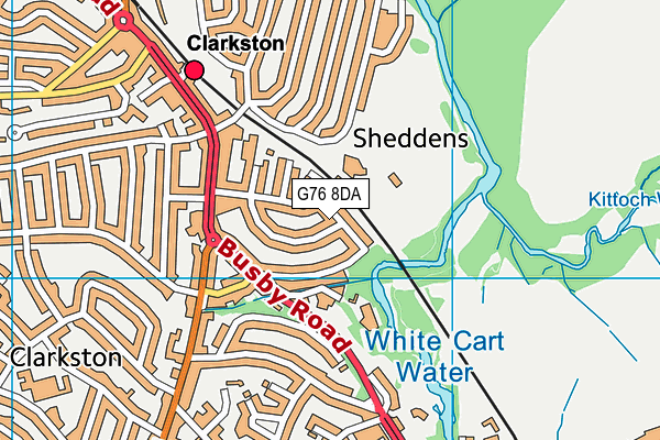 G76 8DA map - OS VectorMap District (Ordnance Survey)