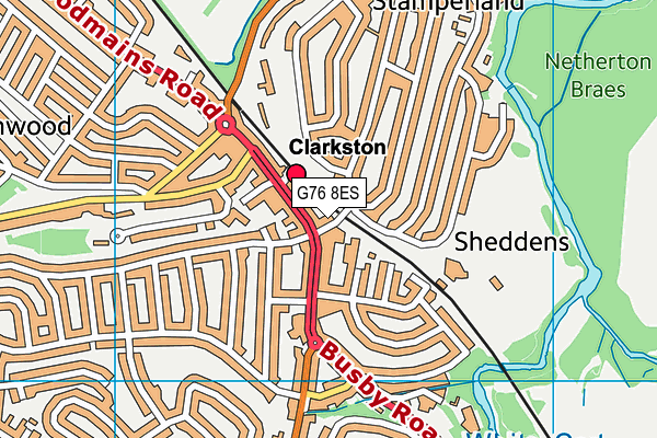 G76 8ES map - OS VectorMap District (Ordnance Survey)