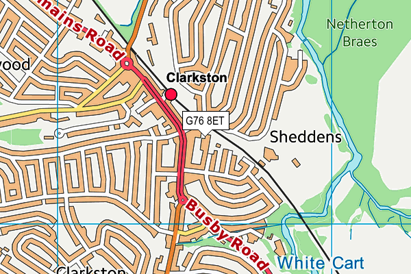 G76 8ET map - OS VectorMap District (Ordnance Survey)