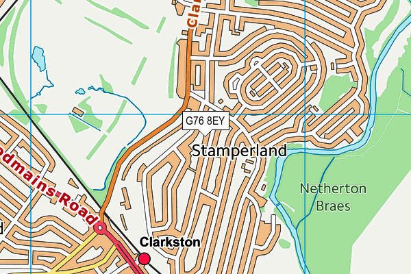 G76 8EY map - OS VectorMap District (Ordnance Survey)