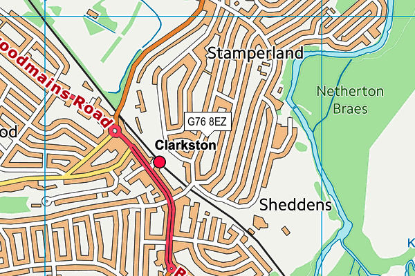 G76 8EZ map - OS VectorMap District (Ordnance Survey)