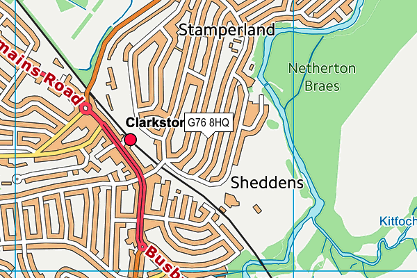 G76 8HQ map - OS VectorMap District (Ordnance Survey)