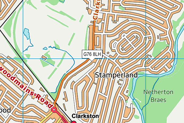 G76 8LH map - OS VectorMap District (Ordnance Survey)