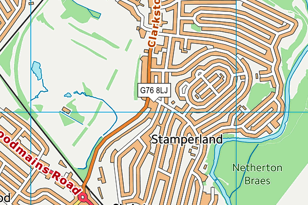 G76 8LJ map - OS VectorMap District (Ordnance Survey)
