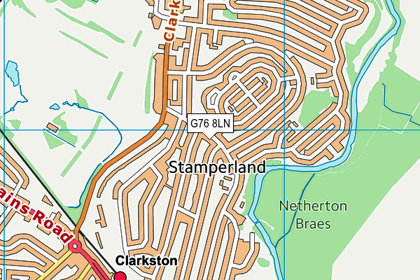 G76 8LN map - OS VectorMap District (Ordnance Survey)