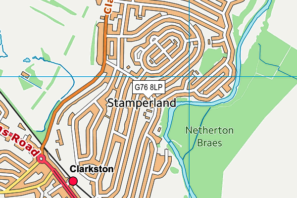G76 8LP map - OS VectorMap District (Ordnance Survey)