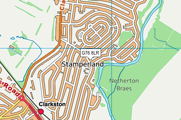 G76 8LR map - OS VectorMap District (Ordnance Survey)