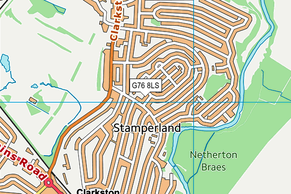 G76 8LS map - OS VectorMap District (Ordnance Survey)