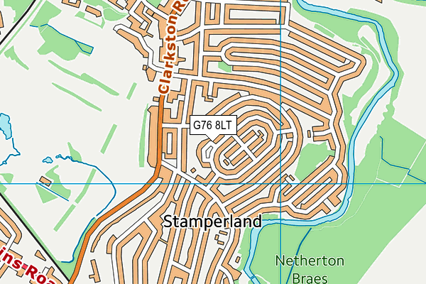 G76 8LT map - OS VectorMap District (Ordnance Survey)