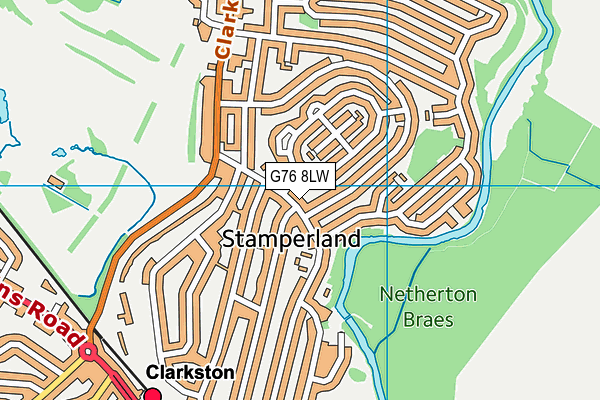 G76 8LW map - OS VectorMap District (Ordnance Survey)