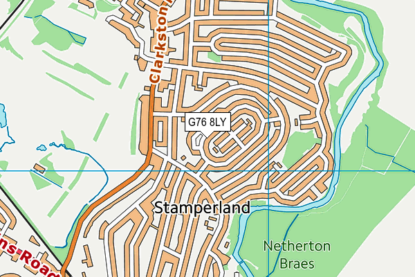 G76 8LY map - OS VectorMap District (Ordnance Survey)