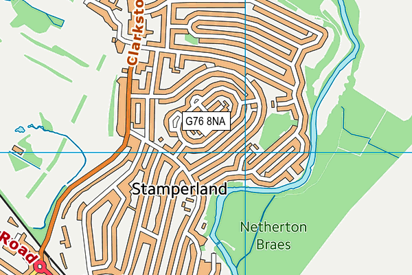 G76 8NA map - OS VectorMap District (Ordnance Survey)