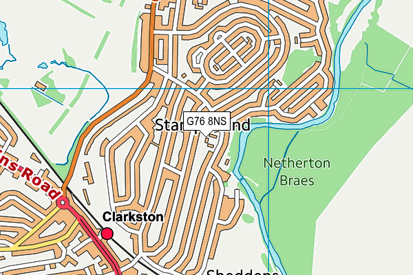G76 8NS map - OS VectorMap District (Ordnance Survey)