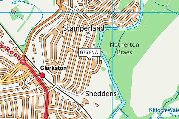 G76 8NW map - OS VectorMap District (Ordnance Survey)