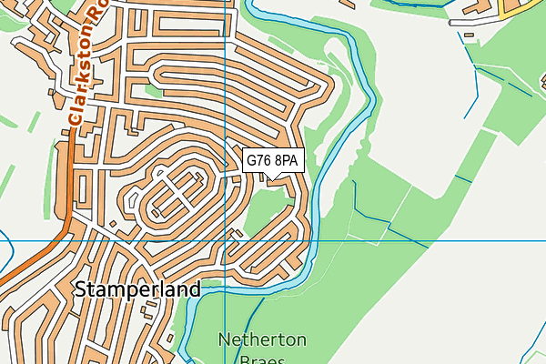 G76 8PA map - OS VectorMap District (Ordnance Survey)