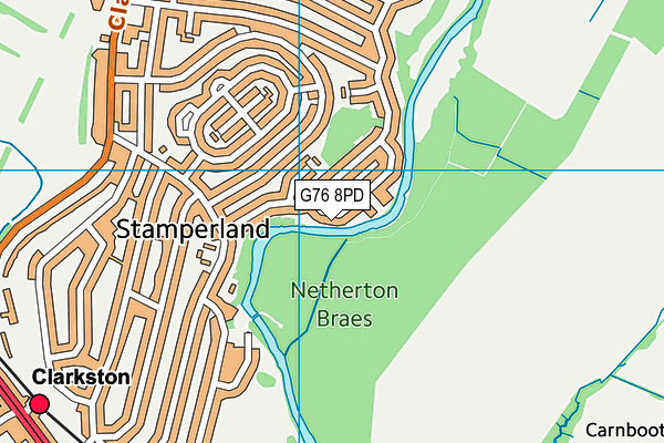 G76 8PD map - OS VectorMap District (Ordnance Survey)