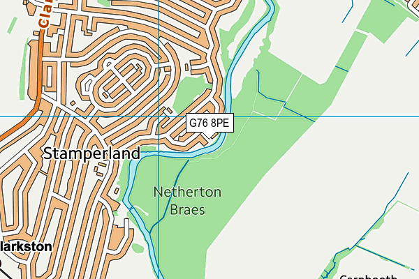 G76 8PE map - OS VectorMap District (Ordnance Survey)