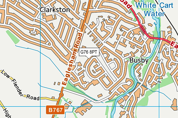 G76 8PT map - OS VectorMap District (Ordnance Survey)
